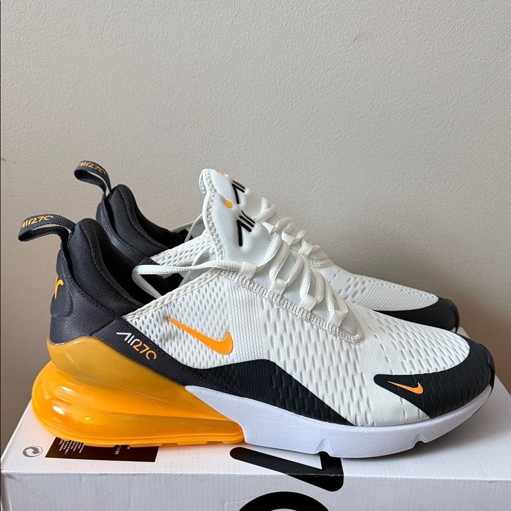 Nike Air Max 270 Summit White Laser Orange AH8050-114 Men’s Size 14